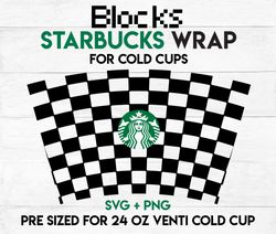 Pattern wrap svg, Blocks wrap svg, Starbucks wrap Svg, 24oz Cold Cup Svg, Venti Cold Cup Svg, Full Wrap Svg, Wrap Svg