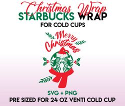 santa wrap svg, christmas wrap svg, starbucks wrap svg, 24oz cold cup svg, venti cold cup svg, full wrap svg,