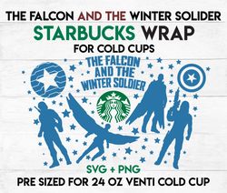 Falcom wrap svg, Winter solider wrap svg, Starbucks wrap Svg, 24oz Cold Cup Svg, Venti Cold Cup Svg, Full Wrap Svg,