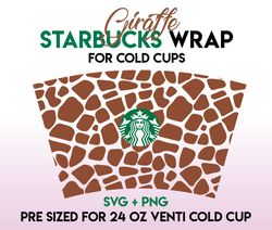 Giraffe svg, Print wrap svg, Starbucks wrap Svg, 24oz Cold Cup Svg, Venti Cold Cup Svg, Full Wrap Svg, wrap svg