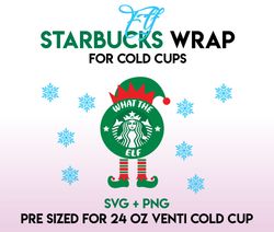 elf wrap svg, christmas wrap svg, starbucks wrap svg, 24oz cold cup svg, venti cold cup svg, full wrap svg, wrap svg