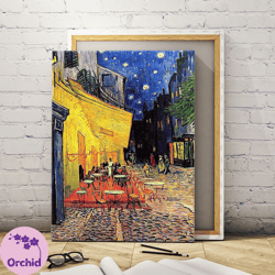 Cafe Terrace Night,Vincent Van Gogh Art Print,Colorful Starry Night,Impressionism Wall Decor,Vintage Famous Painting