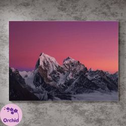 Himalaya Sunset Mountain Art Canvas Wall Decor,Scenic Landscape Painting,Bring the Majestic Beauty of the Himalayas to Y
