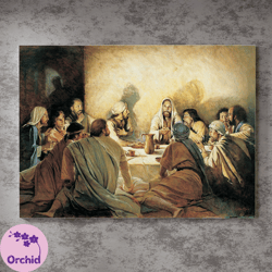 Jesus Christ Last Supper Canvas Wall Art Painting, Canvas Wall Decoration, Jesus Christ Painting Poster, Modern Wall Art
