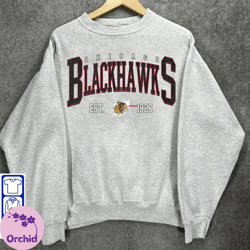 Vintage 90s Chicago Blackhawks Shirt , Chicago Blackhawks Sweatshirt, College Sweatshirt, Hockey Fan Gifts, Hockey Crewn