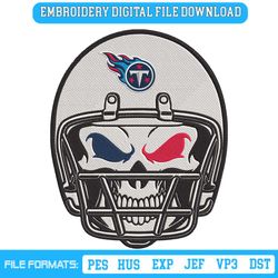 Skull Helmet Tennessee Titans Logo NFL Embroidery Design