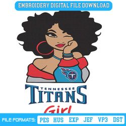 Tennessee Titans Black Girl Embroidery Design File Download