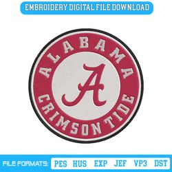 Alabama Crimson Tide NCAA Embroidery Design File