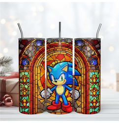 Sonic the Hedgehog 20Oz Stained Glass Tumbler Sublimation
