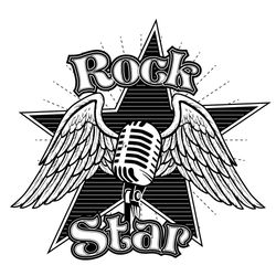 Rock Star Svg, Trending Svg, Microphone Svg, Wings Svg, Star Svg, Microphone Wings Svg, Rock Svg, Rock Icon Svg, Music S