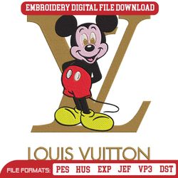 Mickey Kid Louis Vuitton Logo Embroidery Design Download