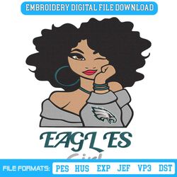 Eagles Black Girl Embroidery Design File Download