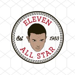 Eleven Stranger Things All Star Converse Logo 1983 Svg