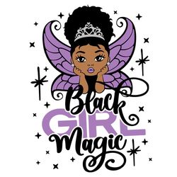 Black Magic Girl Svg, Black Girl Svg, Magic Girl Svg, Tinker Bell Wings, Little Black Queens Svg, Peekaboo Girl Svg, Afr