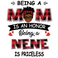 Being A Mom Is An Honor Being A Nene Is Priceless Svg, Mothers Day Svg, Black Mom Svg, Black Nene Svg, Being A Mom Svg,