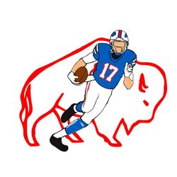 Buffalo Bills 17 Josh Allen Rugby Ball Svg, Sport Svg, Buffalo Bills NFL, Bills Football Team, Bills Svg, Bills NFL Svg