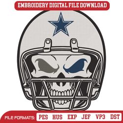 Dallas Cowboys Team Skull Helmet Embroidery Design File