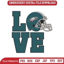 Love Helmet Philadelphia Eagles Embroidery Design Download File