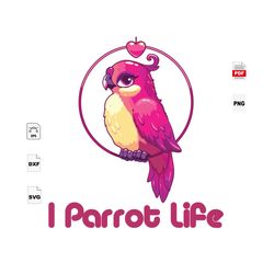 I Parrot Life, Breast Cancer Svg, Parrot, Parrot Svg, Pink Parrot, Cancer Awareness, Parrot Life, Cancer Svg, Cancer Rib