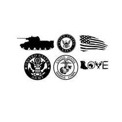 United States Army Logo Bundle Svg, Trending Svg, US Army Logo Svg, US Marine Corps Svg, US Navy Logo Svg, Military Love