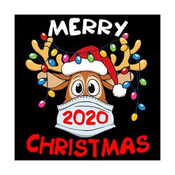 Merry Christmas Svg, Christmas Svg, Reindeer Svg, Quarantined Christmas 2020, Santa Hat Svg, Christmas Lights Svg, Quara