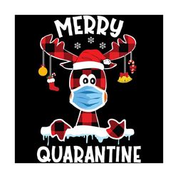 Reindeer Mask Merry Quarantine Svg, Christmas Svg, Reindeer Svg, Reindeer Mask Svg, Reindeer Buffalo Plaid Svg, Cute Rei