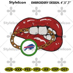 Buffalo Bills Inspired Lips Embroidery Design Download