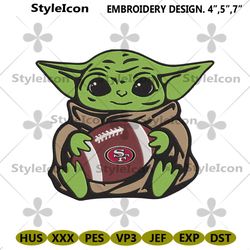 San Francisco 49ers Baby Yoda Football Embroidery Design File Download