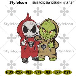 Las Vegas Raiders Jack And Grinch Embroidery Design File Download
