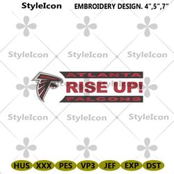 Rise up embroidery file, Atlanta Falcons logo Embroidery Design, Falcons Embroidery file