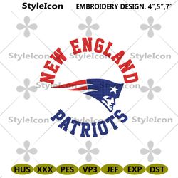 New England Patriots Football Logo Embroidery Design, NFL NE Patriots Logo Machine Embroidery Files