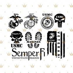 USMC Logo Bundle Svg, Trending Svg, USMC Logo Svg, Marine Corps Svg, USMS Svg, Semper Fi Skull Svg, USMC Skull Svg, Vete