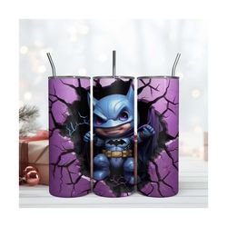 Bat Man Chibi Cute Wrap Tumbler, 20oz Skinny Tumbler Design Digital Download