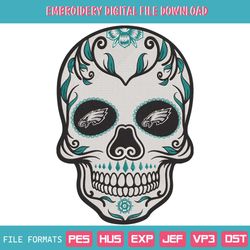 Skull Mandala Philadelphia Eagles NFL Embroidery Design Download