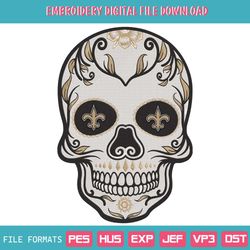 Skull Mandala New Orleans Saints NFL Embroidery Design Download