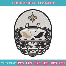 Skull Helmet New Orleans Saints Logo NFL Embroidery Design