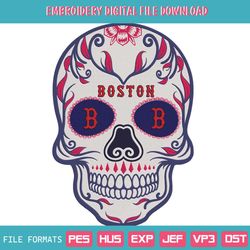 Skull Mandala Boston Red Sox Embroidery Design File