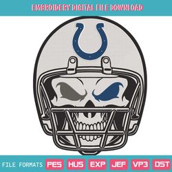 Indianapolis Colts Team Skull Helmet Embroidery Design File