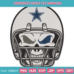 Skull Helmet Dallas Cowboys NFL Embroidery Design