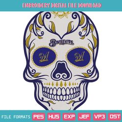 Skull Mandala Milwaukee Brewers Embroidery Design Download