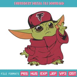 Atlanta Falcons Cap Baby Yoda Embroidery Design Download