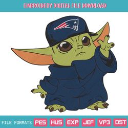 New England Patriots Cap Baby Yoda Embroidery Design Download