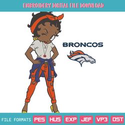 Denver Broncos Team Betty Boop Embroidery Design File