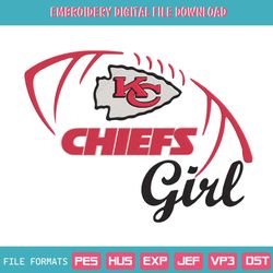 Football Kansas City Chiefs Girl Embroidery Design Download