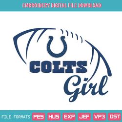 Football Indianapolis Colts Girl Embroidery Design Download