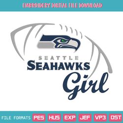 Football Seattle Seahawks Girl Embroidery Design Download