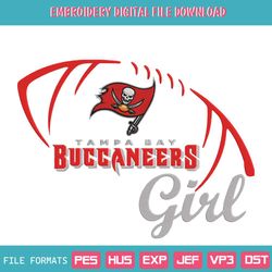 Football Tampa Bay Buccaneers Girl Embroidery Design Download
