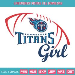 Football Tennessee Titans Girl Embroidery Design Download