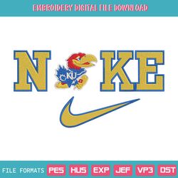 Nike Kansas Jayhawks Logo NCAA Embroidery Design File