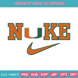 Miami Hurricanes Nike Logo Embroidery Design Download